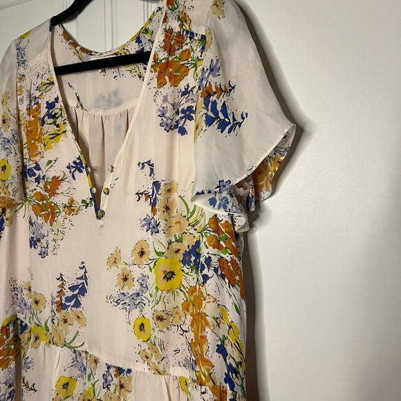 Parker Floral Tiered Silk Blend Dress - Picture 3 of 11